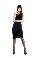 Fototapeta premium Full length shot of sexy woman in evening dress