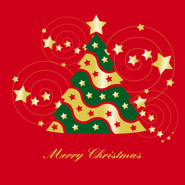 tarjeta de navidad con abeto