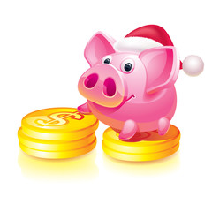 New Year's piggy bank guard