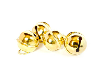 shiny christmas golden bell isolated