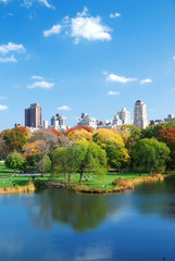 Fototapeta premium Jezioro Central Park Jesień
