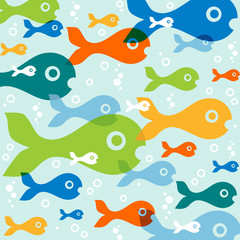 vector background with fish