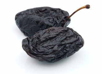 Dried plum on a white background