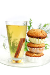 Muffins and apple juice