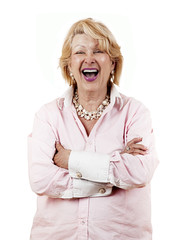 successful senior woman lauging