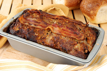 Freshly baked meatloaf