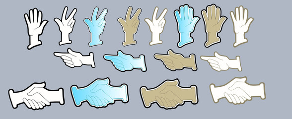 vector pack of hands