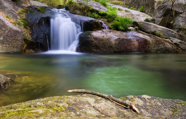 Fototapeta na wymiar Beautiful waterfall at the national park, Portugal