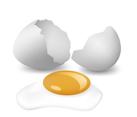 Broken egg. Vector illustration.