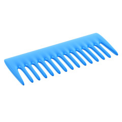 blue comb isolated on white background