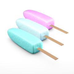 ice pops isolated on white background