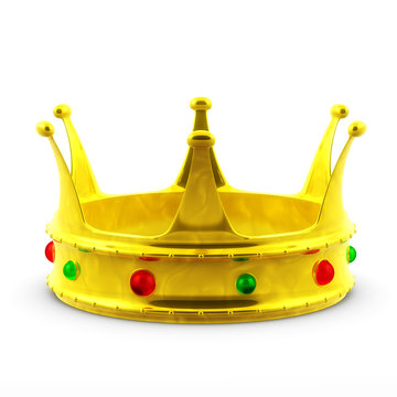 Gold Crown Isolated On White Background