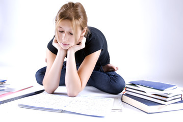 girl spending time in studying