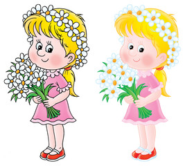 Girl with flowers