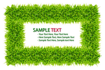 grass frame isolated on white background