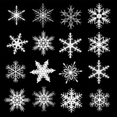 Fototapeta na wymiar Snowflake winter set