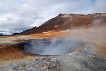Krafla geothermal activity in Iceland