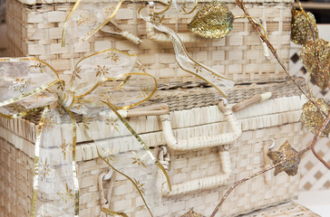 White Basket and Christmas decorations