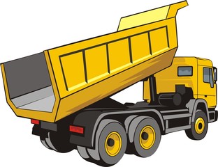 building dump truck for loose material
