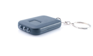 Black mini flashlight on solar batteries