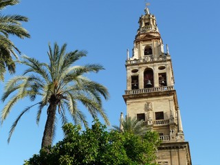 bell tower at the Mezquita mosque & cathedral in Cordoba, Spain