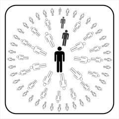 Organizational corporate hierarchy chart of a company of symbol