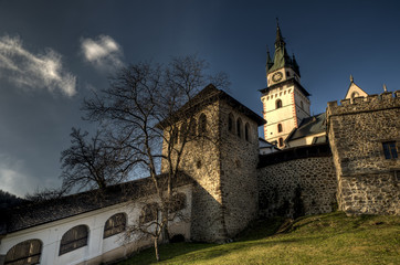 Fototapeta na wymiar Walls surrounding the town castle, Kremnica, Slovakia