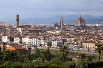 Fototapeta na wymiar Firenze - Italy - Postcard from Piazzale Michelangelo