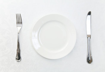 Plate and silverware