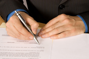 Signing papers