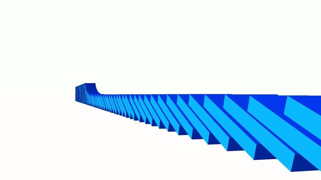 3D Domino-Effekt - Blau 03