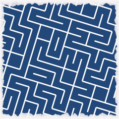 white maze on blue background