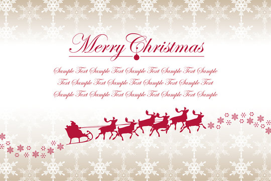 クリスマス 雪とサンタクロース （Christmas Snowflakes and Santa Claus)