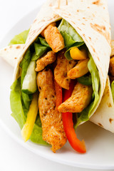 Kebab - grilled meat and vegetables