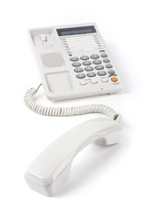 The telephone set on a white background