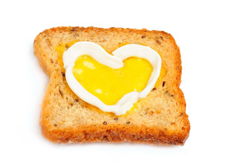 one toast with heart