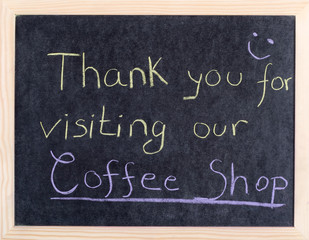 Fototapeta premium thank you for visiting our coffee shop