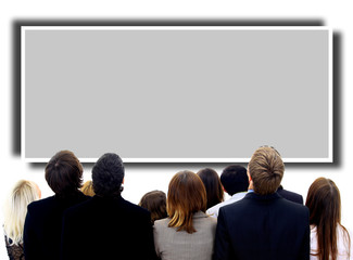 Obraz premium CLoseup portrait of many men and women smiling