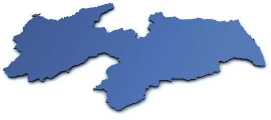 Obraz premium Karte von Paraiba - Brasilien