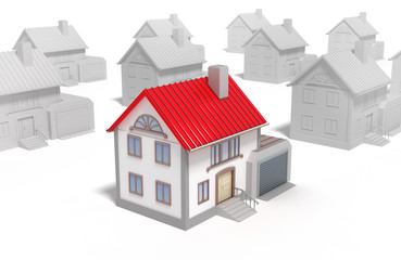 Best house . 3D concept isolated on white.