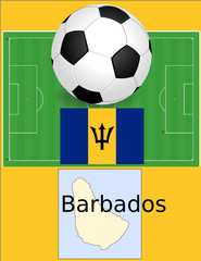 Barbados soccer football sport world flag map