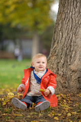 Little girl playing in the park