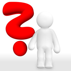 questionmark red and white human