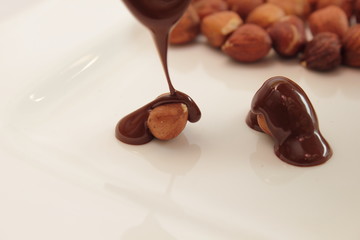 haselnüsse mit schokolade