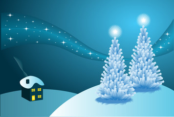 Abstract winter vector background scene