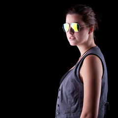 Cool teenage girl with sunglasses
