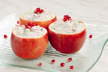 chicken salad in apple