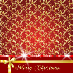 Merry Christmas floral background. Vector illustration.