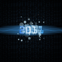 Happy new year.Binary background 2011.Vector illustration.
