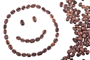 Gesicht aus Kaffeebohnen